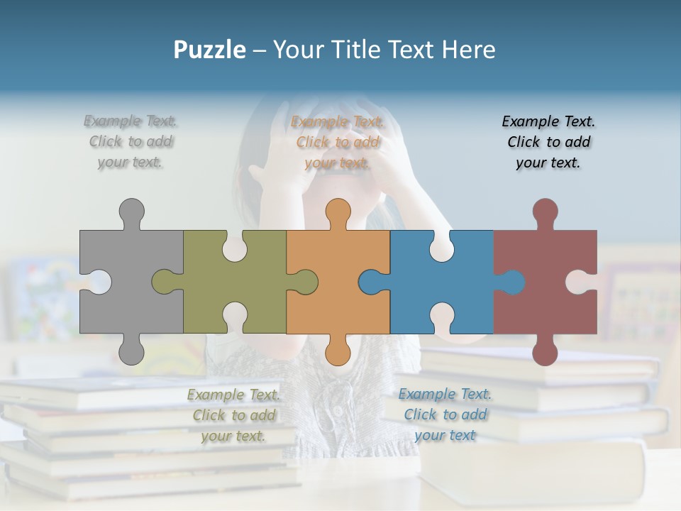 A Young Girl Is Covering Her Eyes With Her Hands PowerPoint Template