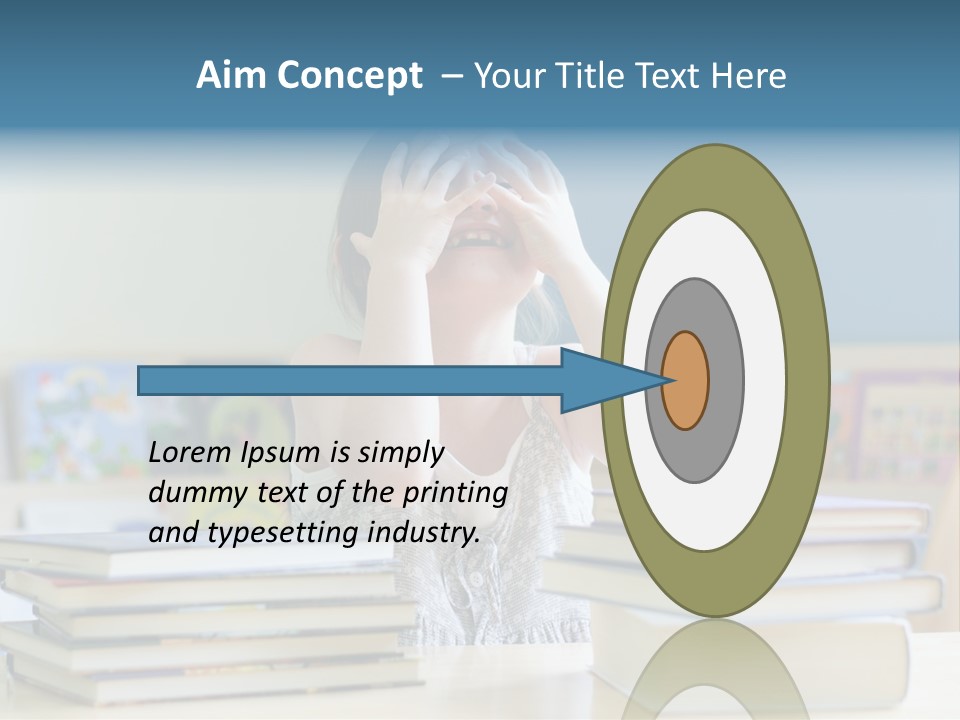 A Young Girl Is Covering Her Eyes With Her Hands PowerPoint Template