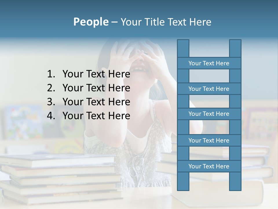 A Young Girl Is Covering Her Eyes With Her Hands PowerPoint Template