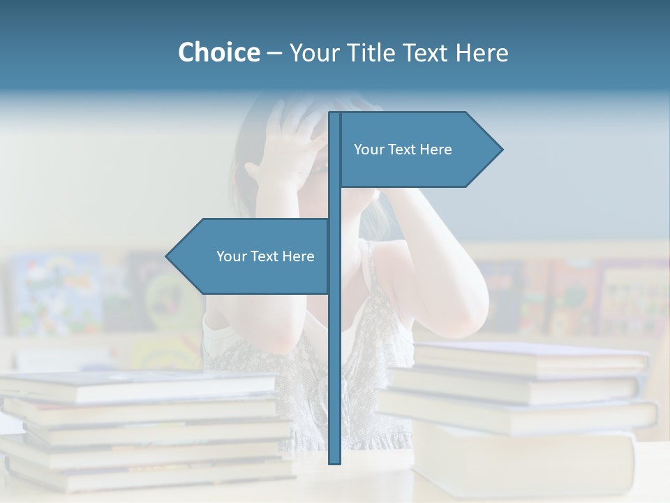 A Young Girl Is Covering Her Eyes With Her Hands PowerPoint Template