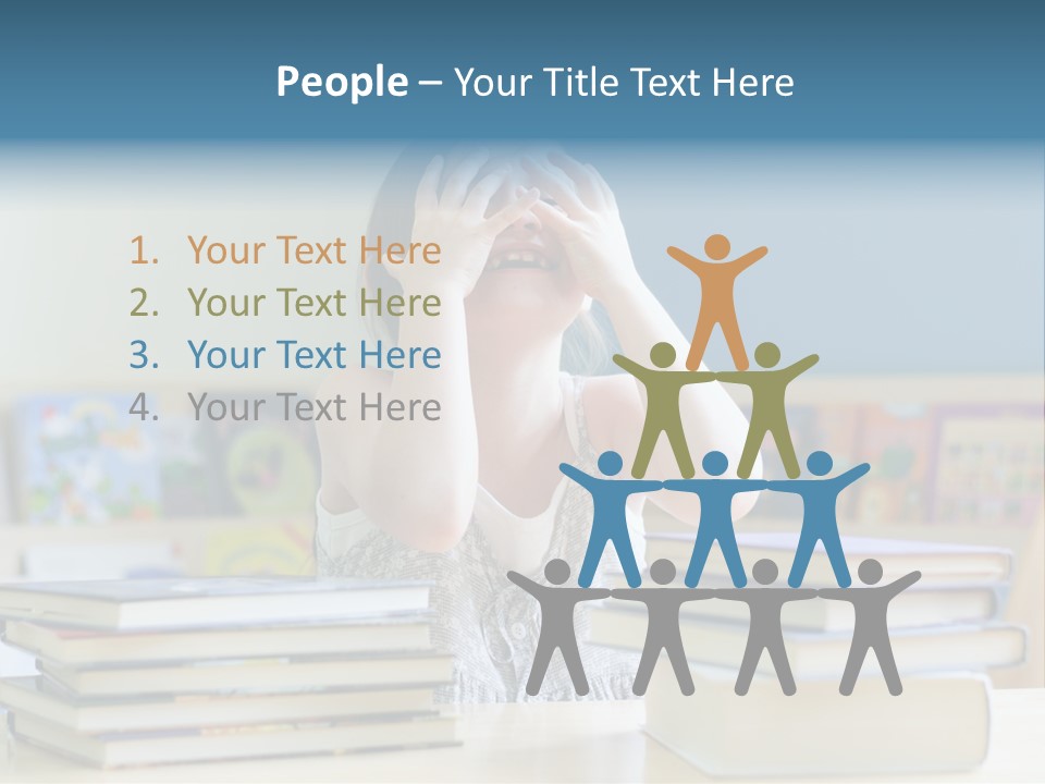 A Young Girl Is Covering Her Eyes With Her Hands PowerPoint Template