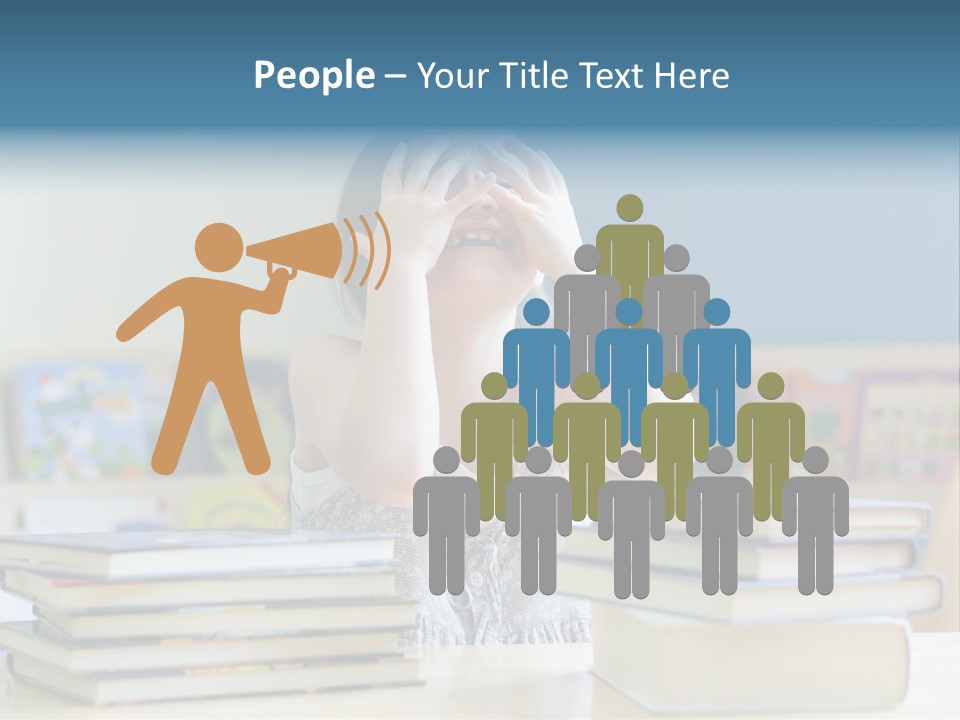 A Young Girl Is Covering Her Eyes With Her Hands PowerPoint Template