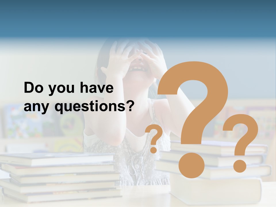 A Young Girl Is Covering Her Eyes With Her Hands PowerPoint Template