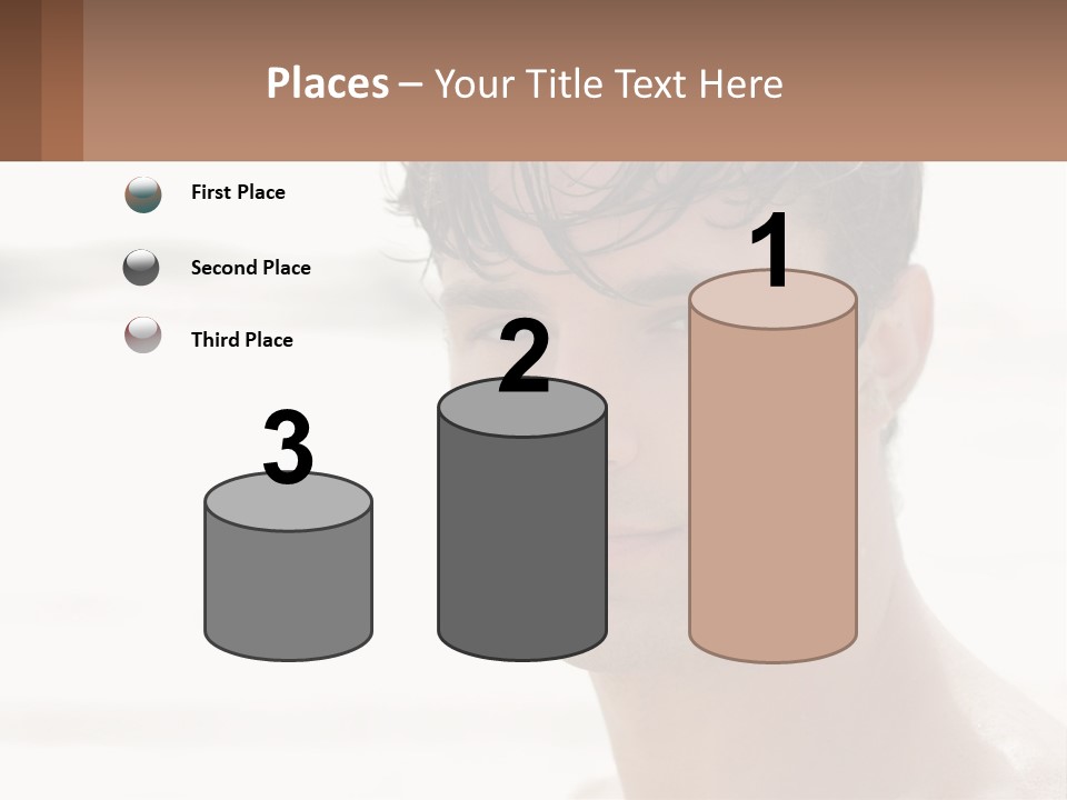 A Man Is Smiling With A Brown Background PowerPoint Template