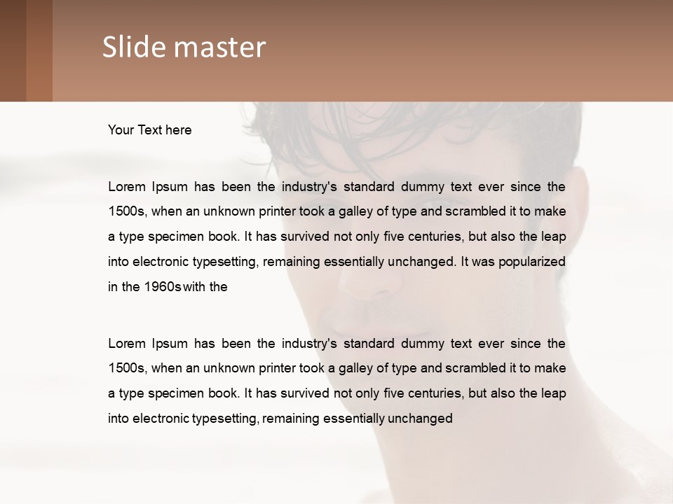 A Man Is Smiling With A Brown Background PowerPoint Template