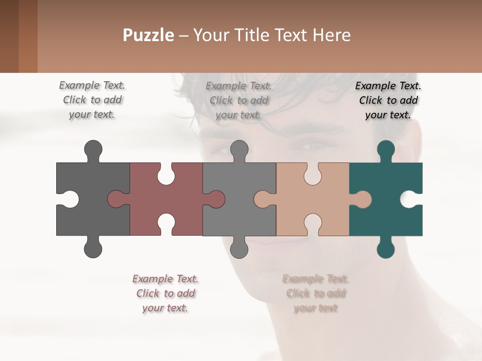 A Man Is Smiling With A Brown Background PowerPoint Template