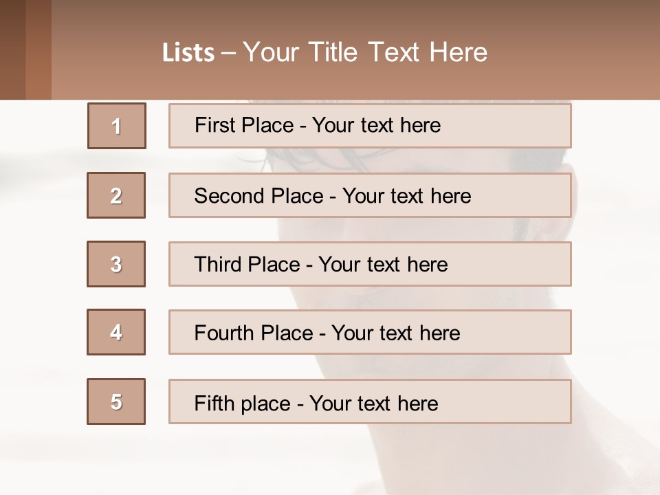 A Man Is Smiling With A Brown Background PowerPoint Template