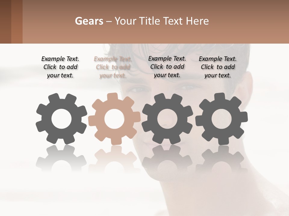 A Man Is Smiling With A Brown Background PowerPoint Template