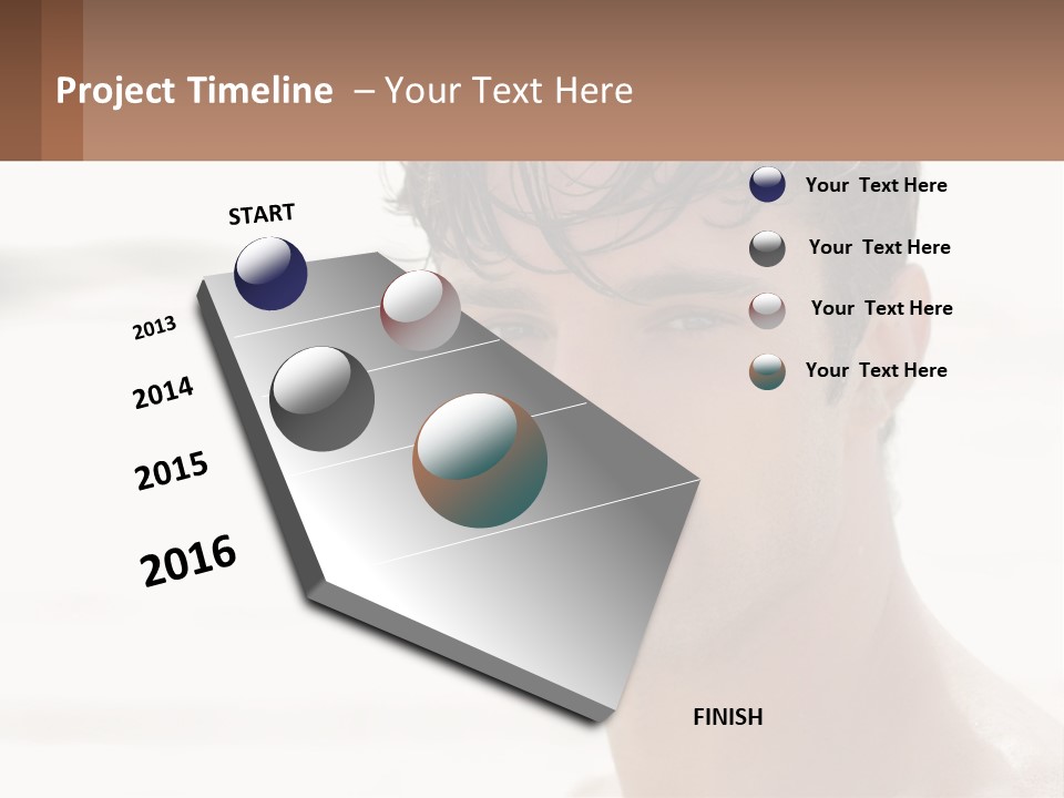 A Man Is Smiling With A Brown Background PowerPoint Template