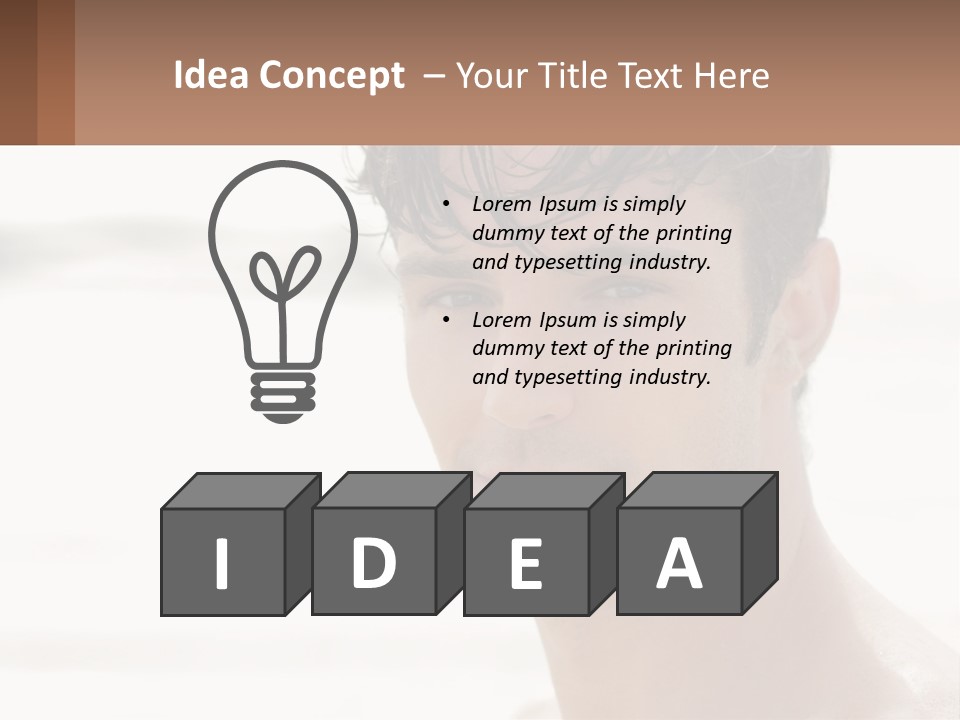 A Man Is Smiling With A Brown Background PowerPoint Template