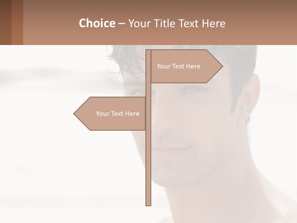 A Man Is Smiling With A Brown Background PowerPoint Template