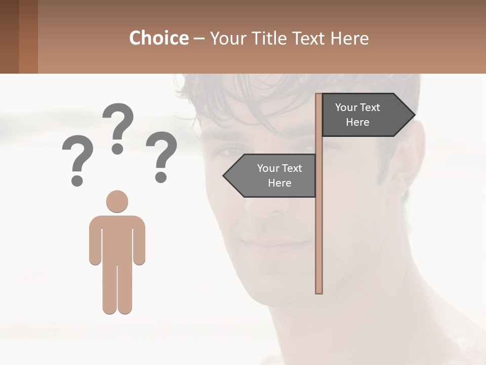 A Man Is Smiling With A Brown Background PowerPoint Template