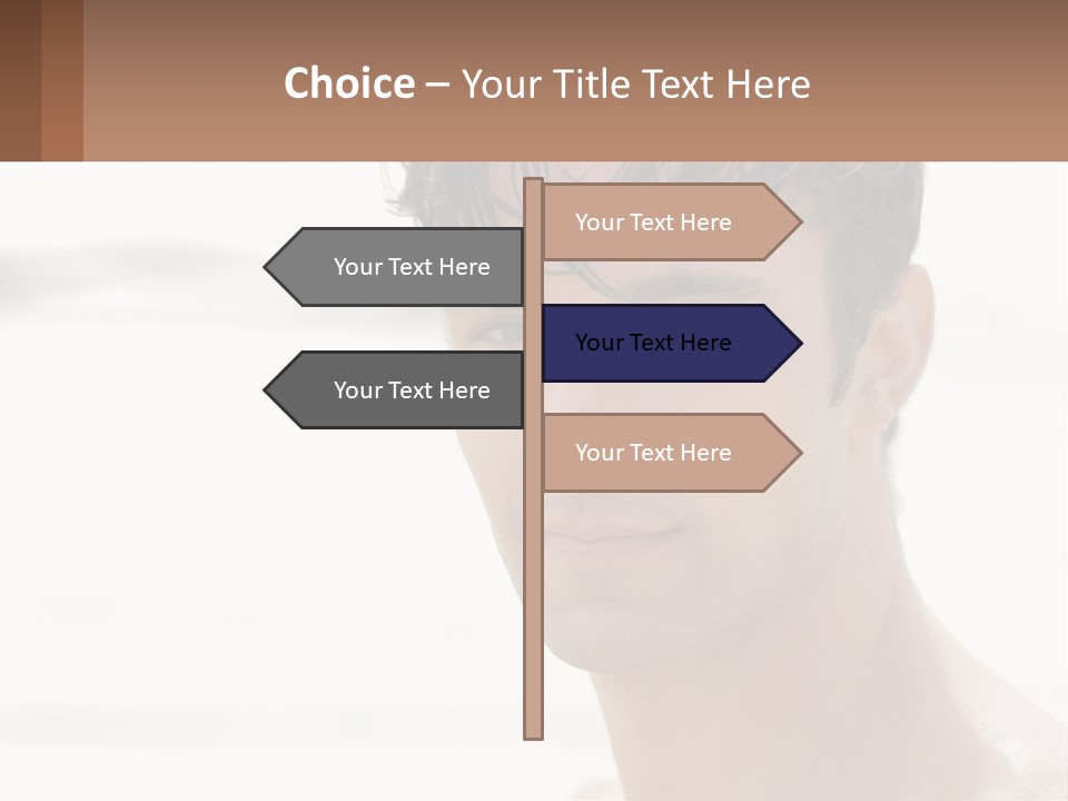 A Man Is Smiling With A Brown Background PowerPoint Template