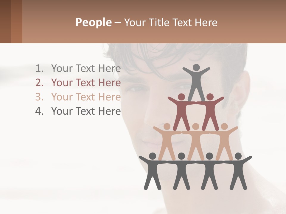 A Man Is Smiling With A Brown Background PowerPoint Template