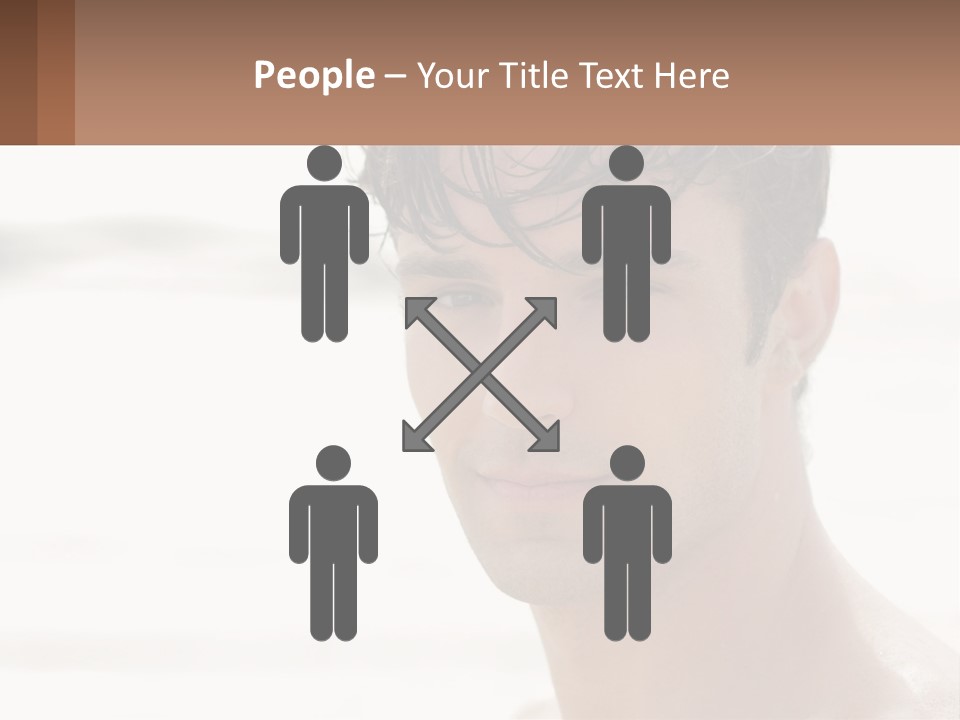 A Man Is Smiling With A Brown Background PowerPoint Template