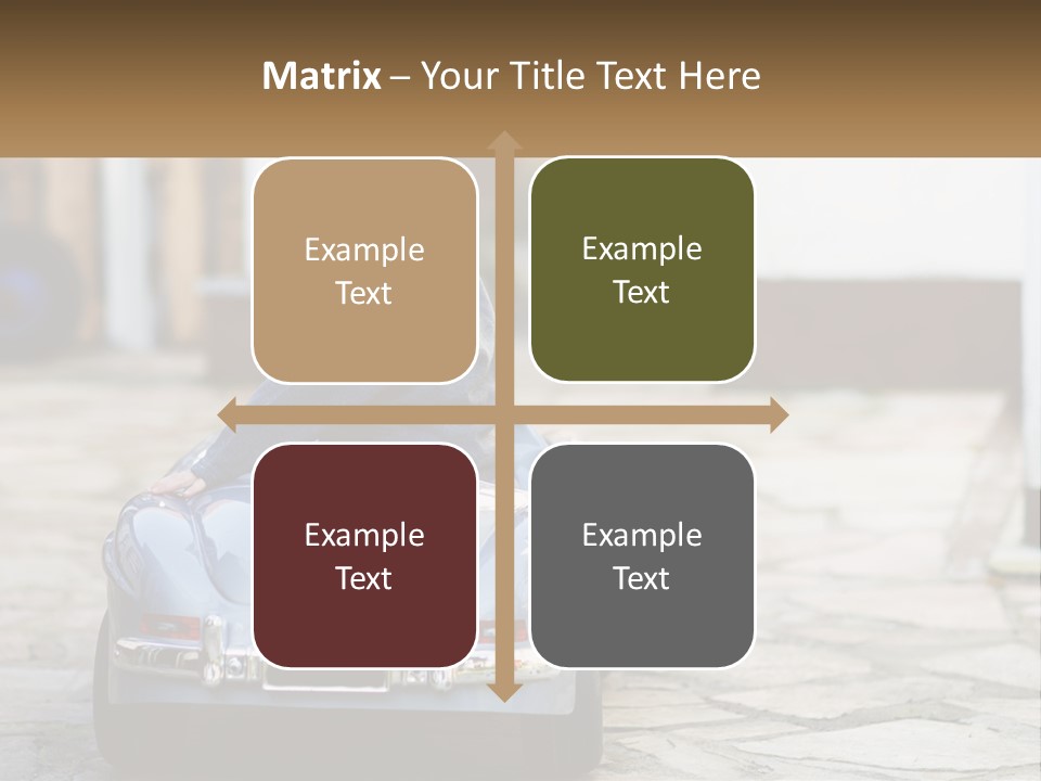 A Young Boy Is Sitting In A Toy Car PowerPoint Template