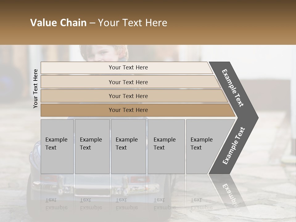 A Young Boy Is Sitting In A Toy Car PowerPoint Template