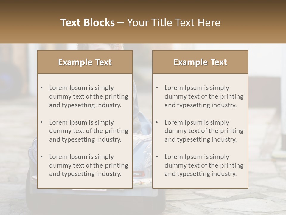 A Young Boy Is Sitting In A Toy Car PowerPoint Template