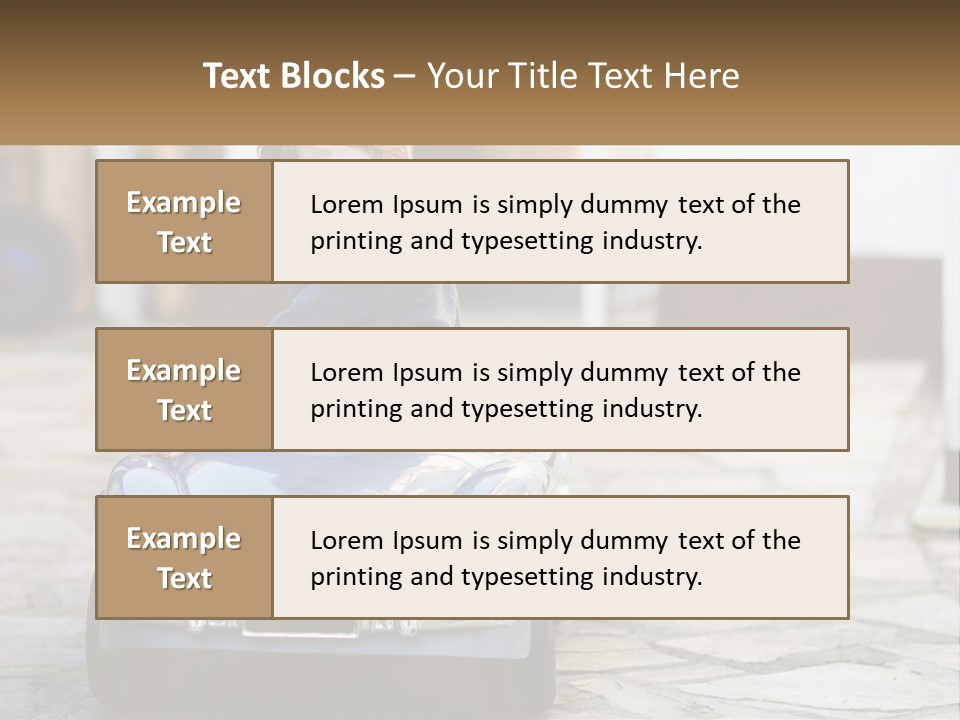 A Young Boy Is Sitting In A Toy Car PowerPoint Template