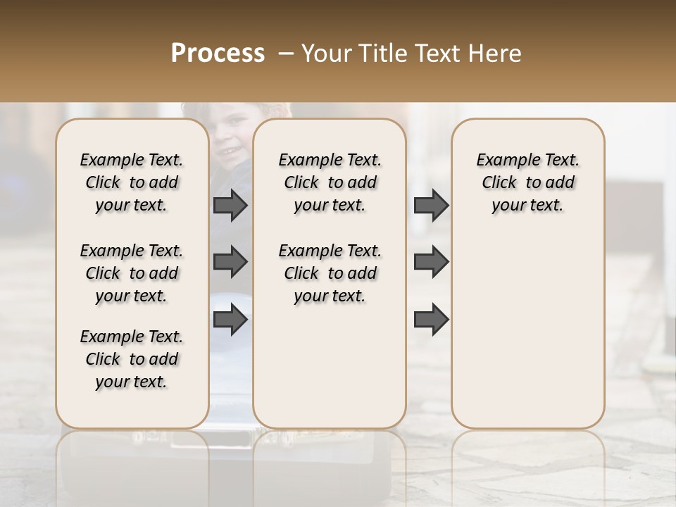 A Young Boy Is Sitting In A Toy Car PowerPoint Template