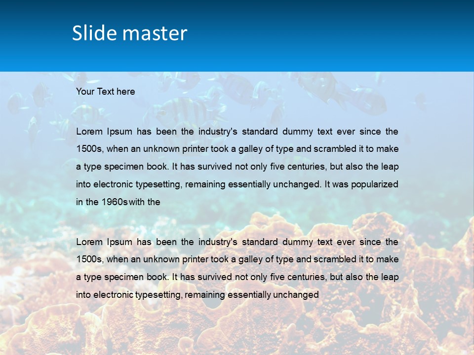 A Group Of Fish Swimming Over A Coral Reef PowerPoint Template