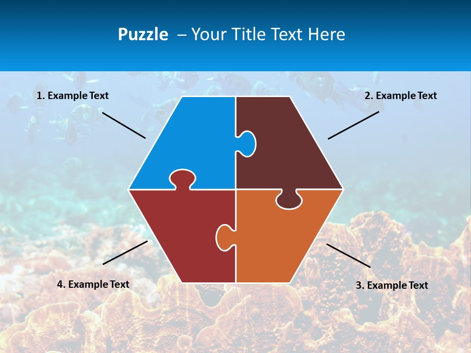 A Group Of Fish Swimming Over A Coral Reef PowerPoint Template