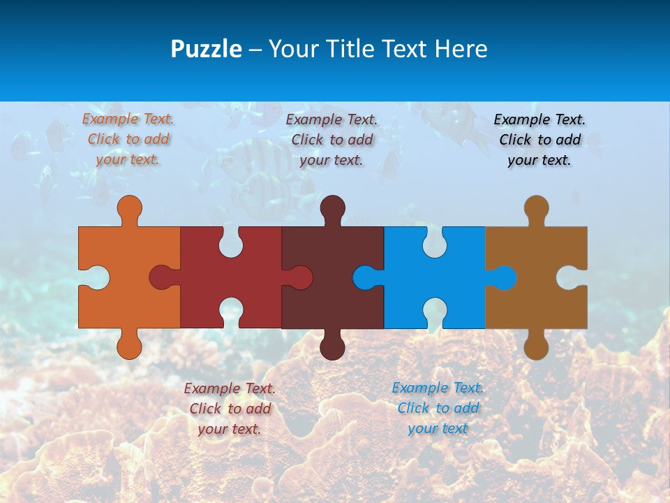 A Group Of Fish Swimming Over A Coral Reef PowerPoint Template