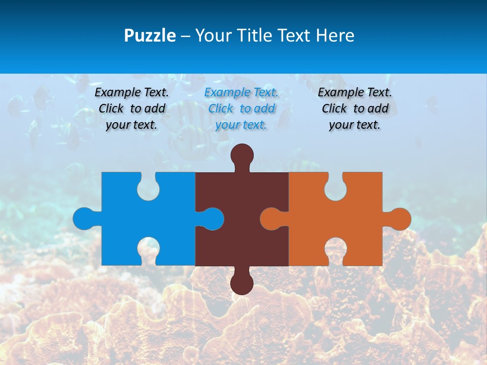 A Group Of Fish Swimming Over A Coral Reef PowerPoint Template