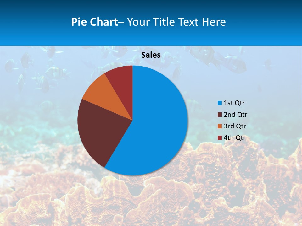 A Group Of Fish Swimming Over A Coral Reef PowerPoint Template
