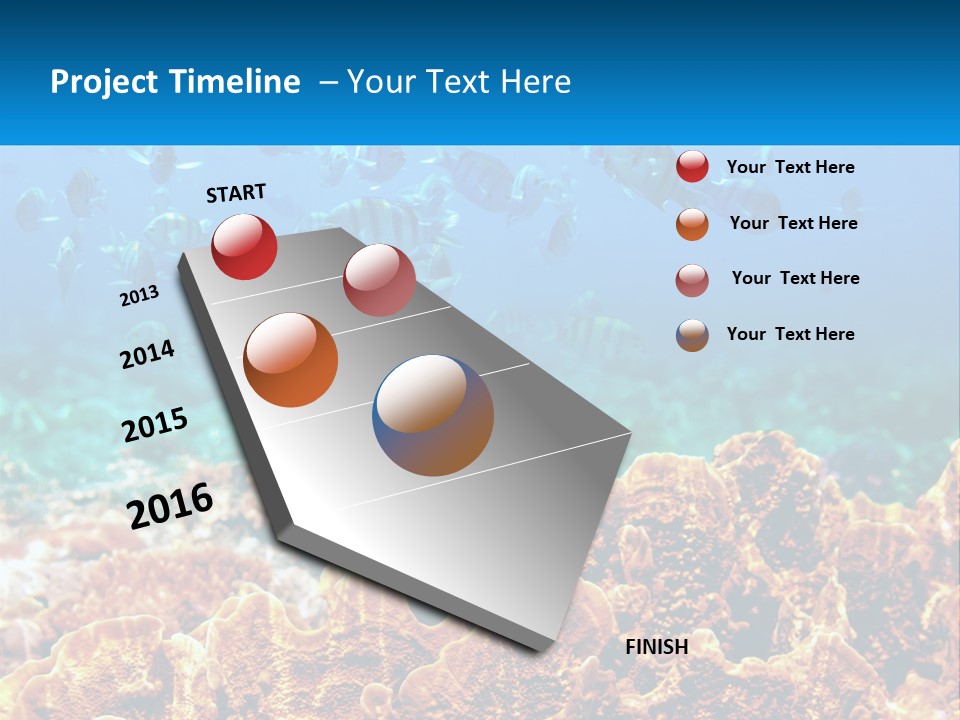 A Group Of Fish Swimming Over A Coral Reef PowerPoint Template