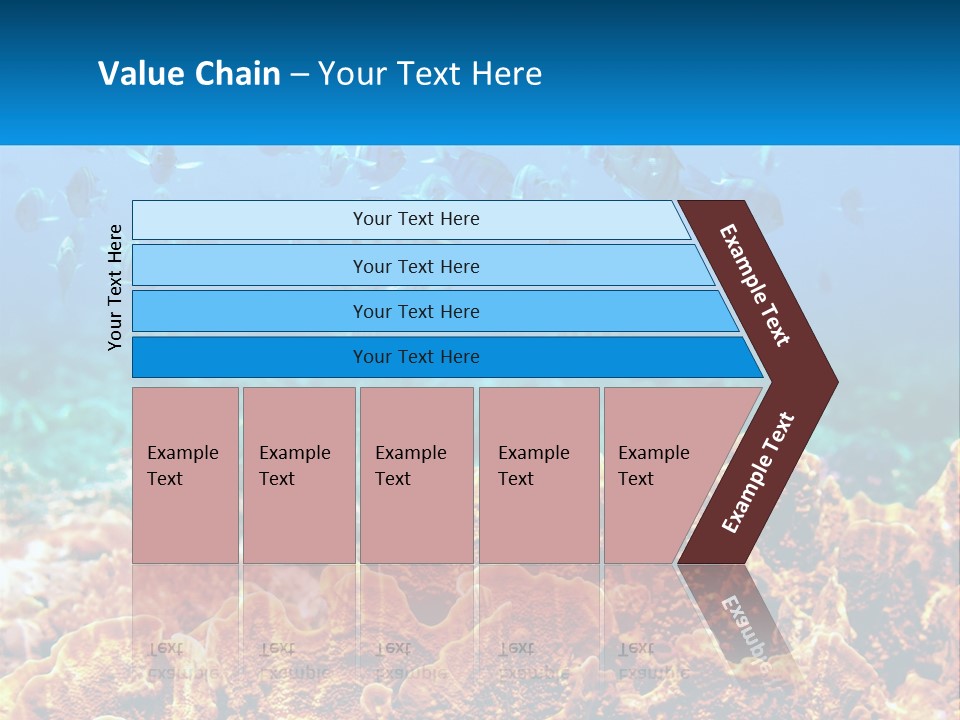 A Group Of Fish Swimming Over A Coral Reef PowerPoint Template