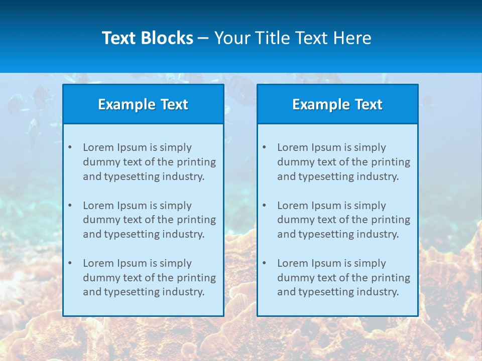 A Group Of Fish Swimming Over A Coral Reef PowerPoint Template