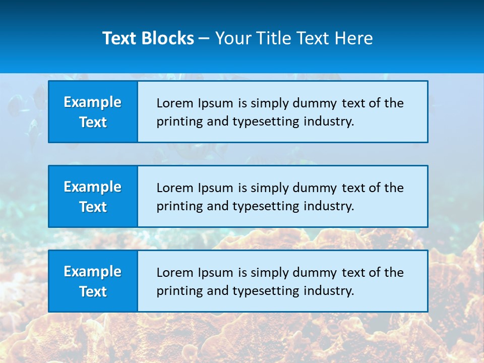 A Group Of Fish Swimming Over A Coral Reef PowerPoint Template