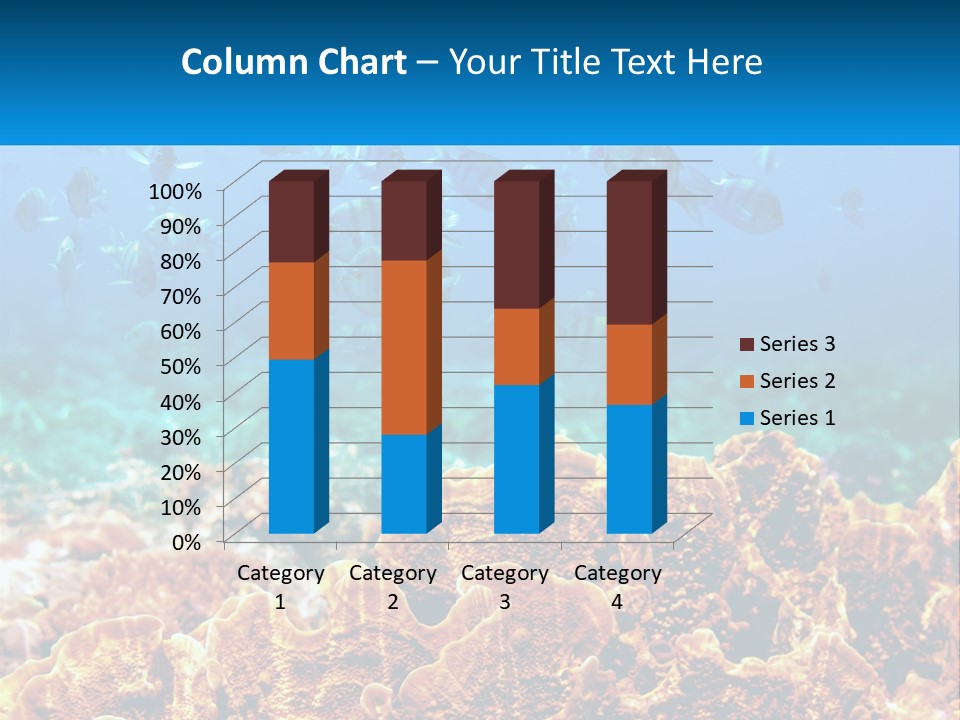 A Group Of Fish Swimming Over A Coral Reef PowerPoint Template