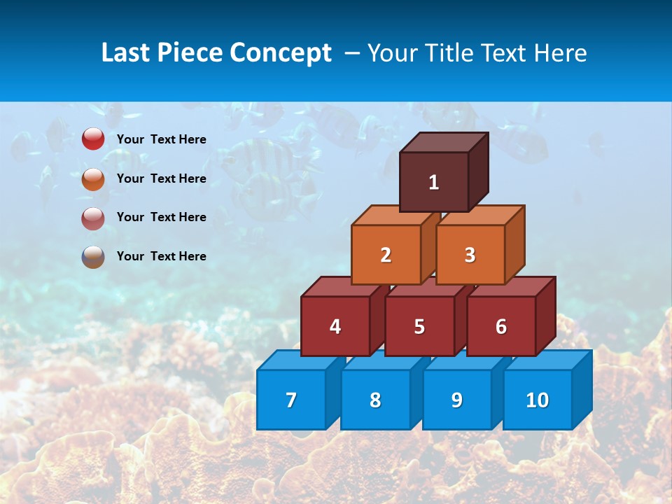 A Group Of Fish Swimming Over A Coral Reef PowerPoint Template