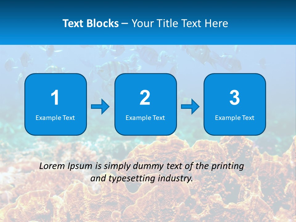 A Group Of Fish Swimming Over A Coral Reef PowerPoint Template