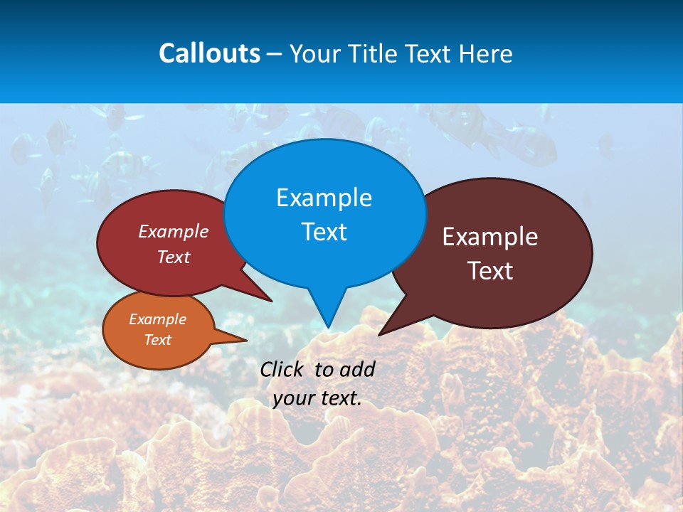 A Group Of Fish Swimming Over A Coral Reef PowerPoint Template