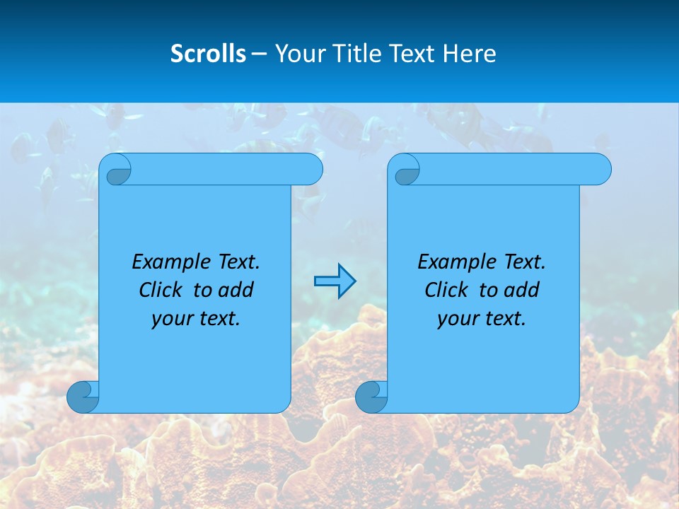 A Group Of Fish Swimming Over A Coral Reef PowerPoint Template