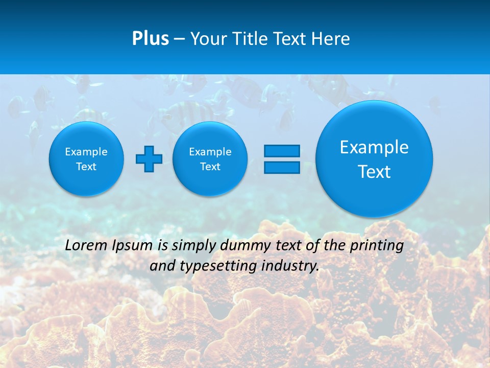A Group Of Fish Swimming Over A Coral Reef PowerPoint Template