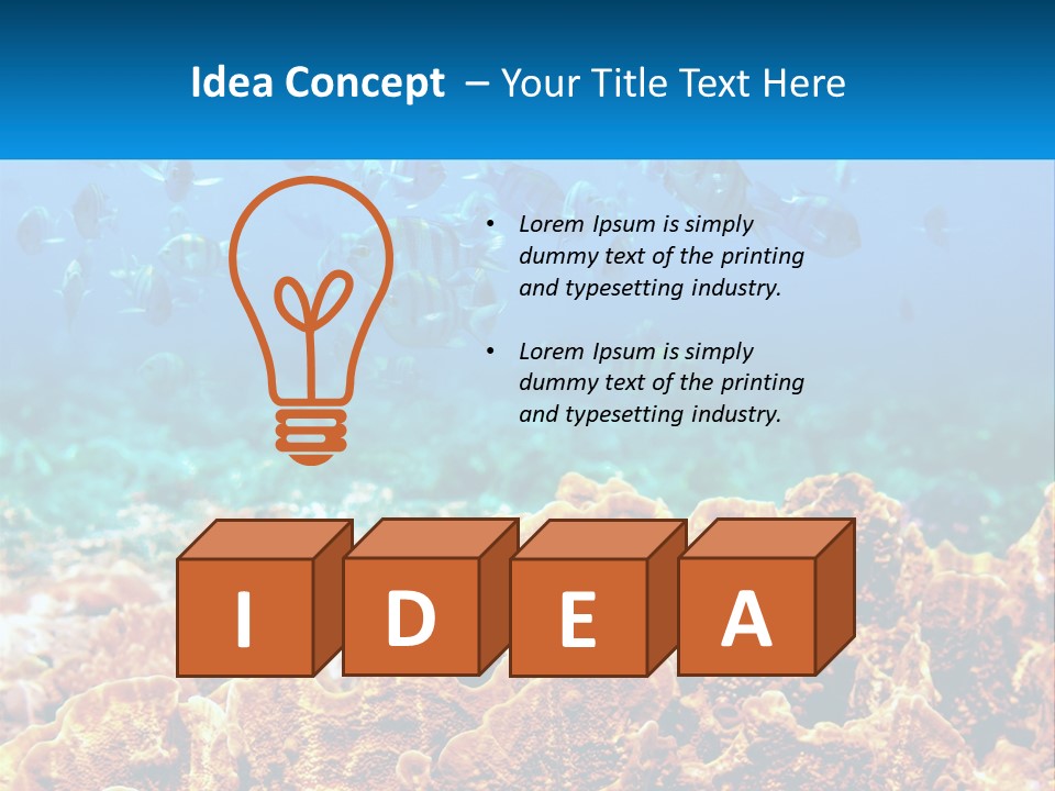 A Group Of Fish Swimming Over A Coral Reef PowerPoint Template