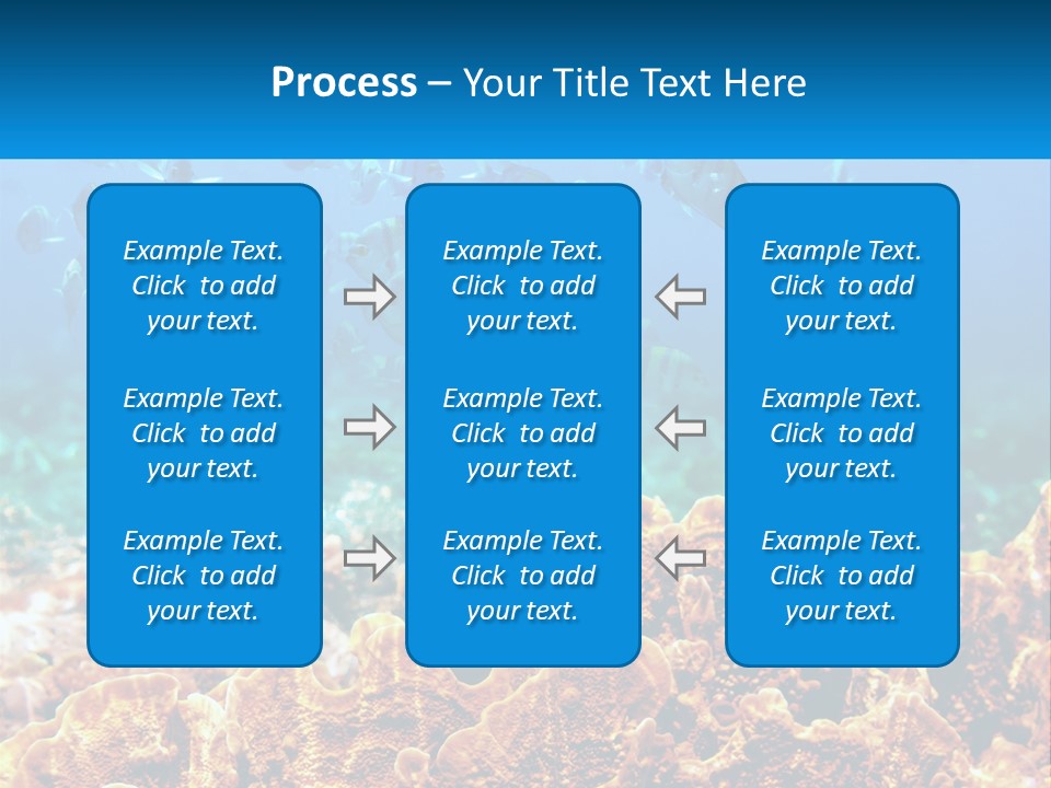 A Group Of Fish Swimming Over A Coral Reef PowerPoint Template