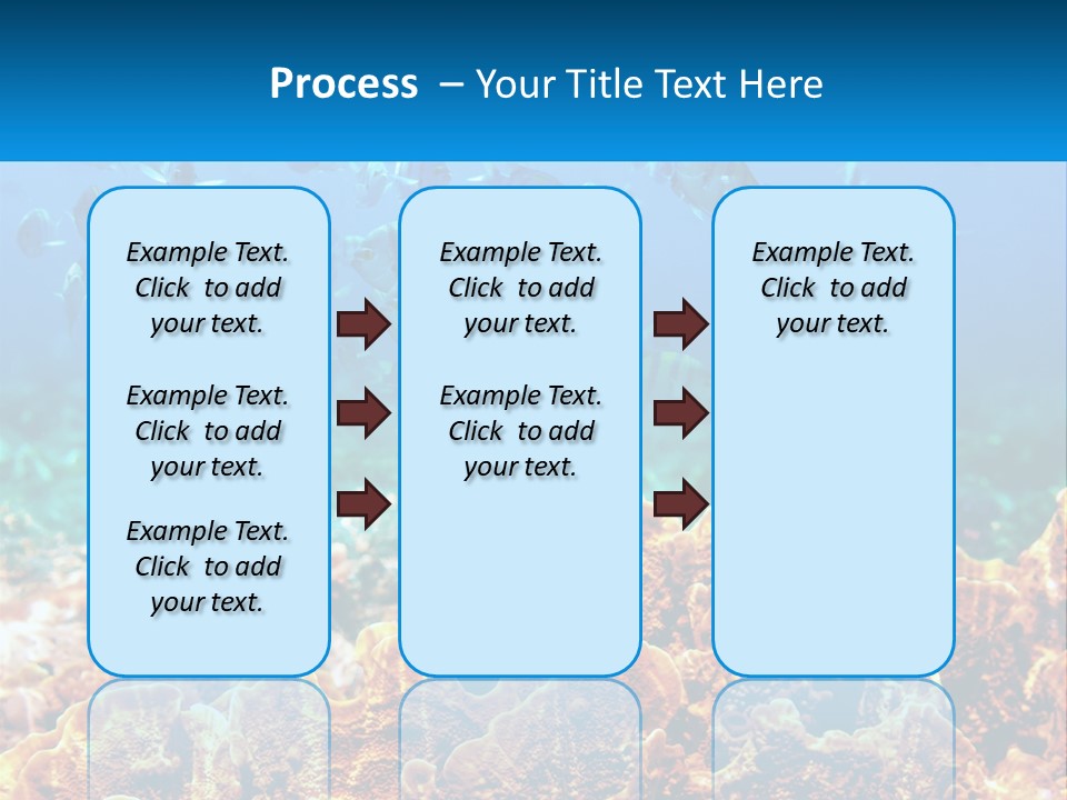A Group Of Fish Swimming Over A Coral Reef PowerPoint Template