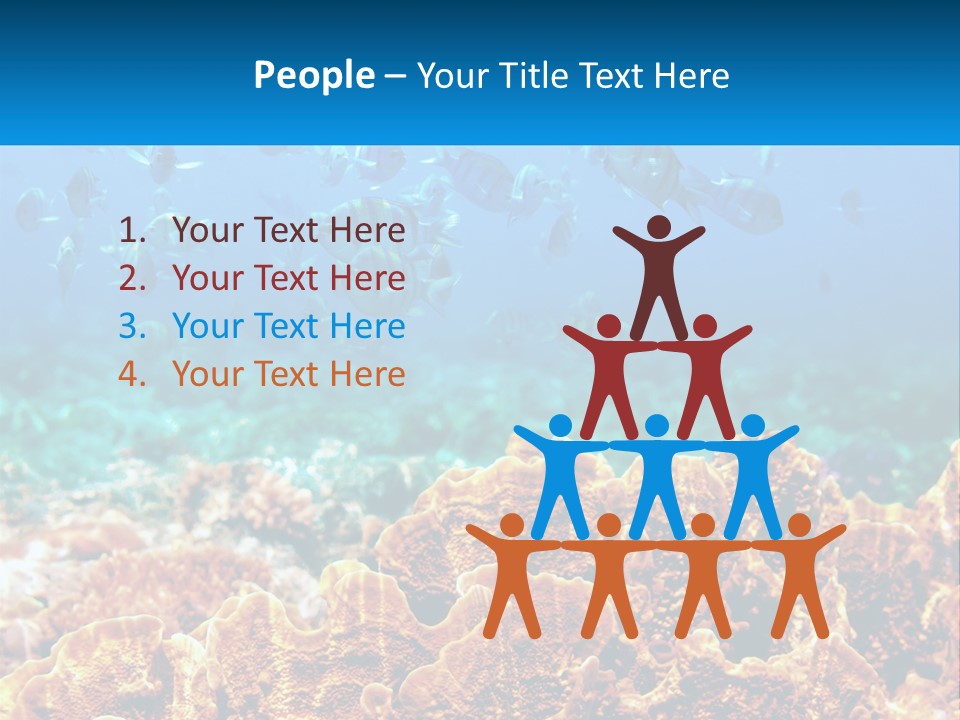 A Group Of Fish Swimming Over A Coral Reef PowerPoint Template