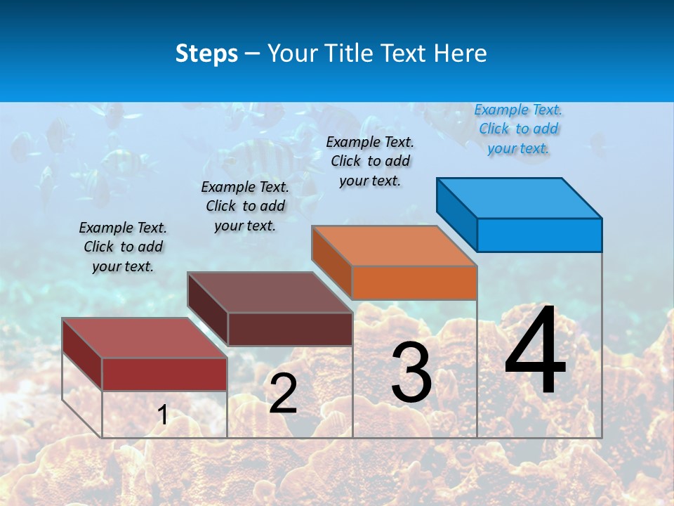 A Group Of Fish Swimming Over A Coral Reef PowerPoint Template
