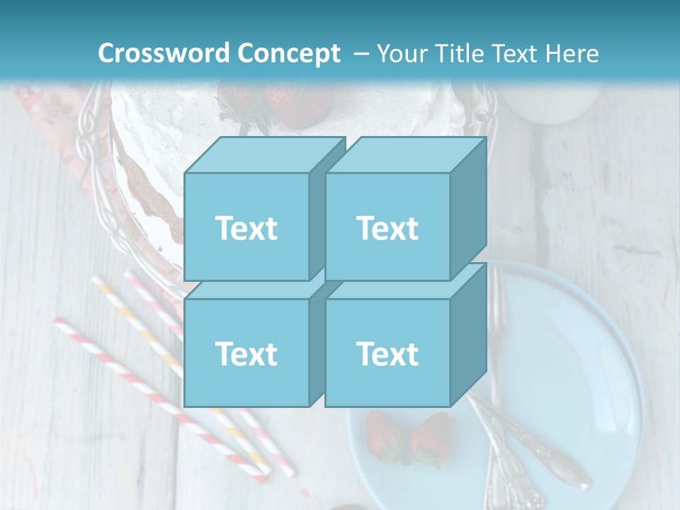 A Cake With Strawberries On Top Of It On A Table PowerPoint Template