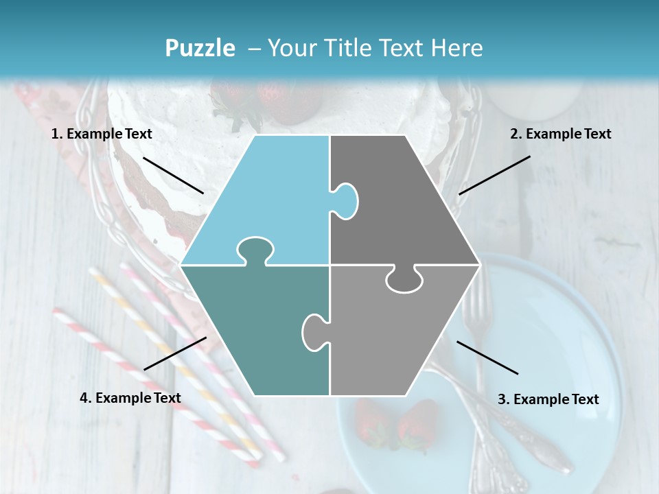 A Cake With Strawberries On Top Of It On A Table PowerPoint Template