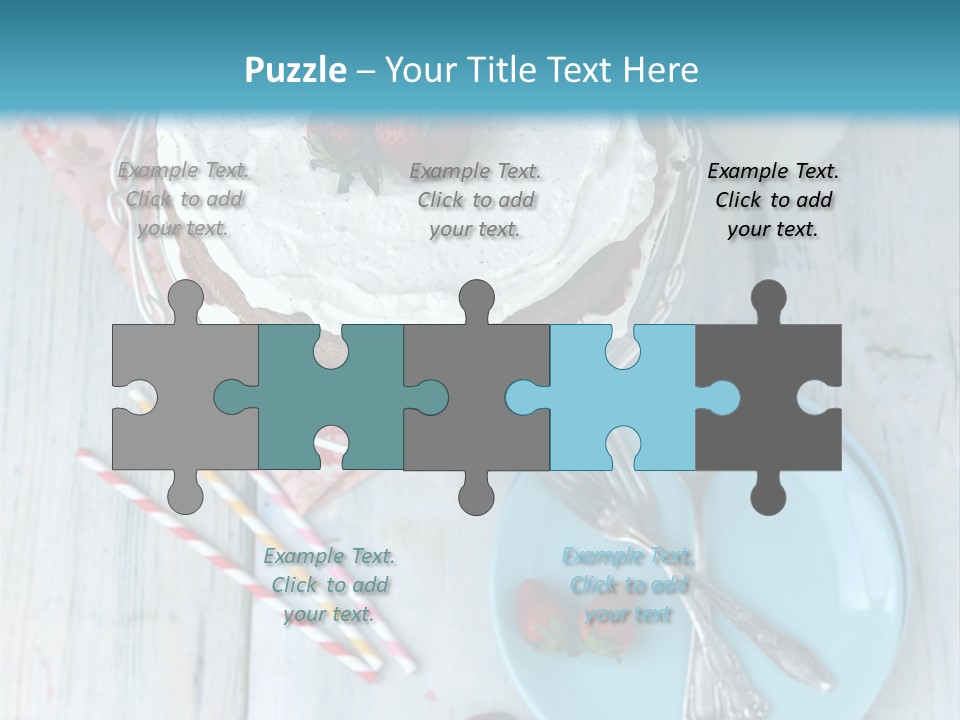 A Cake With Strawberries On Top Of It On A Table PowerPoint Template