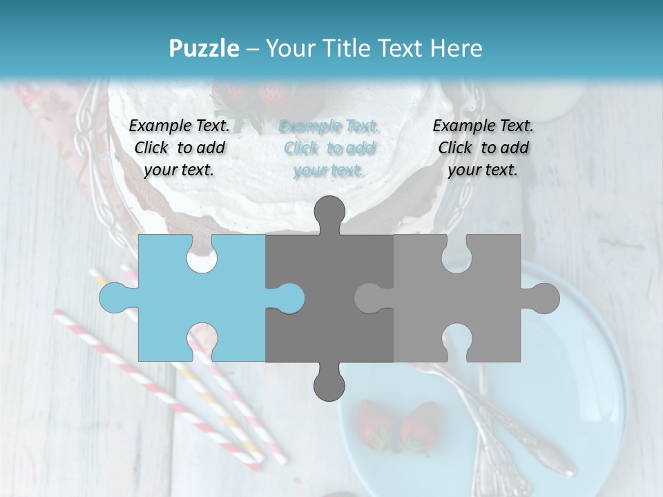 A Cake With Strawberries On Top Of It On A Table PowerPoint Template