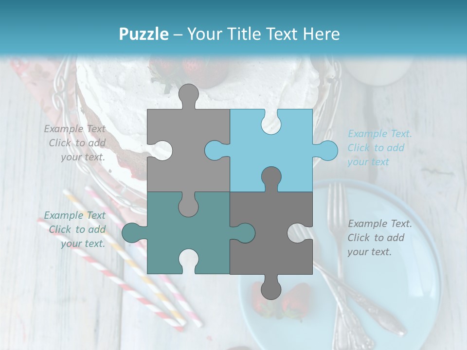 A Cake With Strawberries On Top Of It On A Table PowerPoint Template