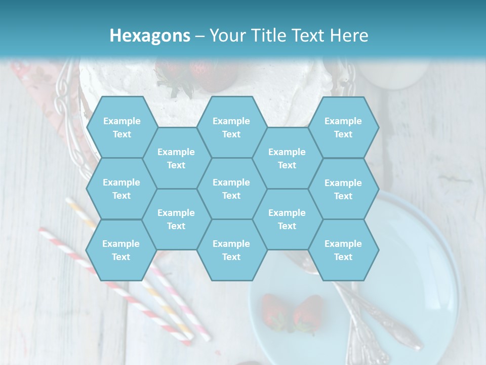 A Cake With Strawberries On Top Of It On A Table PowerPoint Template